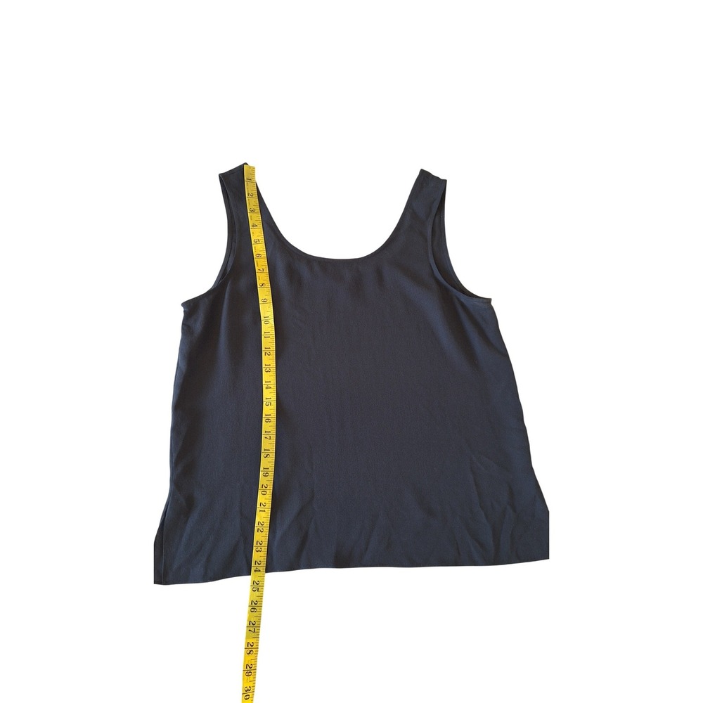 Harari Womens Black 100% Silk Scoop Neck Sleeveless Tank Top Blouse Size Large